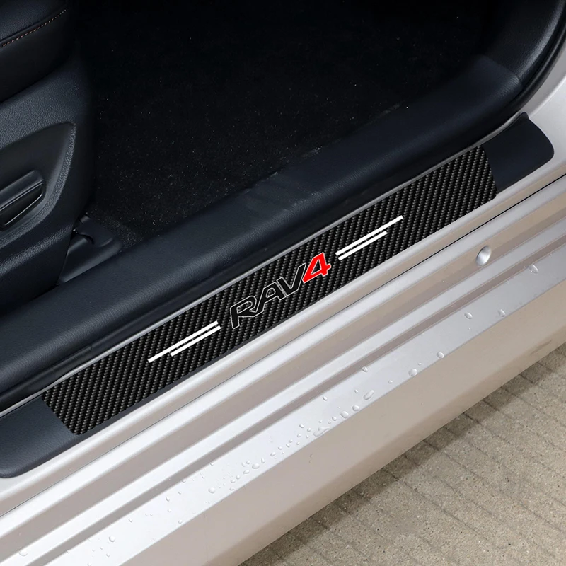 

Carbon Fiber Car Door Sill Waterproof Sticker For RAV4 2022 2021 2020 2019 2017 2016 Car Door Scuff Plate Protective Decoration
