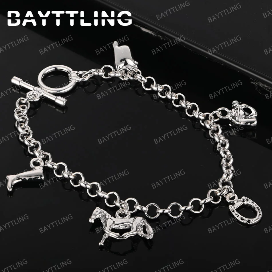 Новый браслет из стерлингового серебра 925 пробы 8 дюймов в форме подковы для