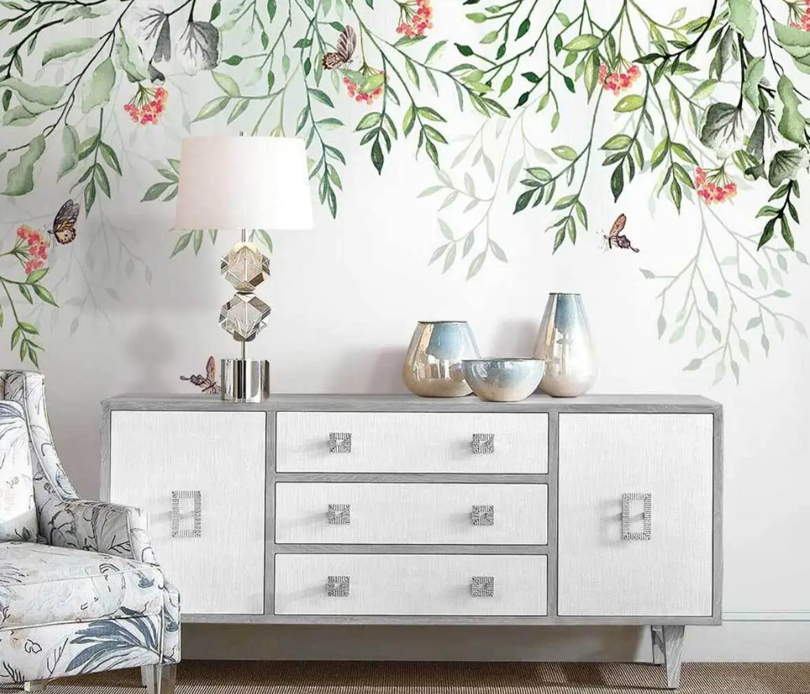 

Custom plant green vine Mural Wallpaper for Wall Paper Home Decor wallpapers for Living Room Fashionable Interior Design Fresco