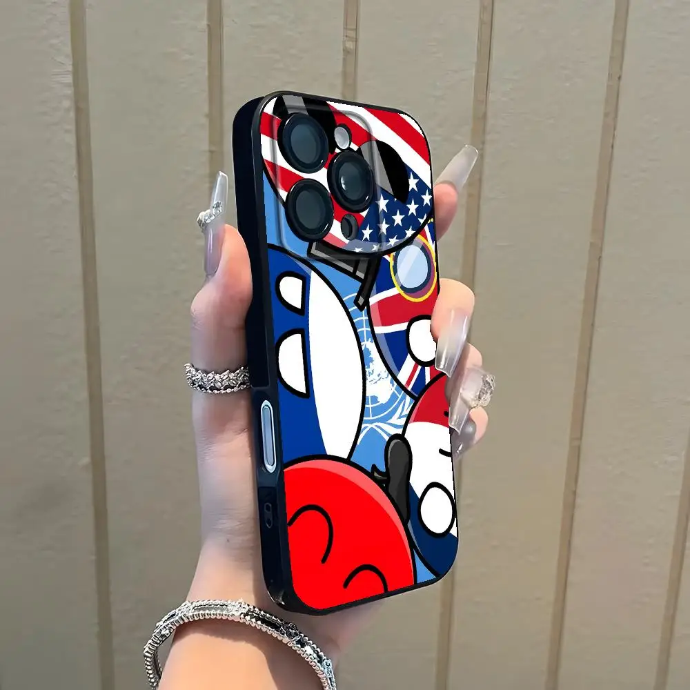 Фото Чехол для телефона Polandball для iPhone 17 16 15 14 13 12 11 Plus Mini Pro Max, мягкий черный ударопрочный чехол. №4