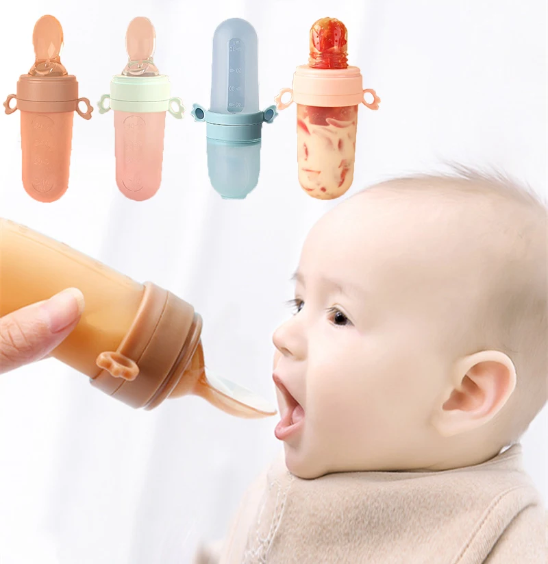 

Baby Food Feeder Eat Fruit Complementary Food Baby Bite Bag Feeding Rice Cereal Spoon Silicone Pacifier Tool Baby Supplies