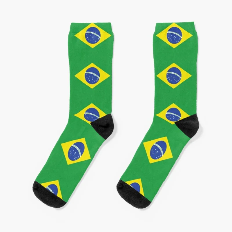 Флаг Бразилии, носки с бразильским флагом, женские забавные носки