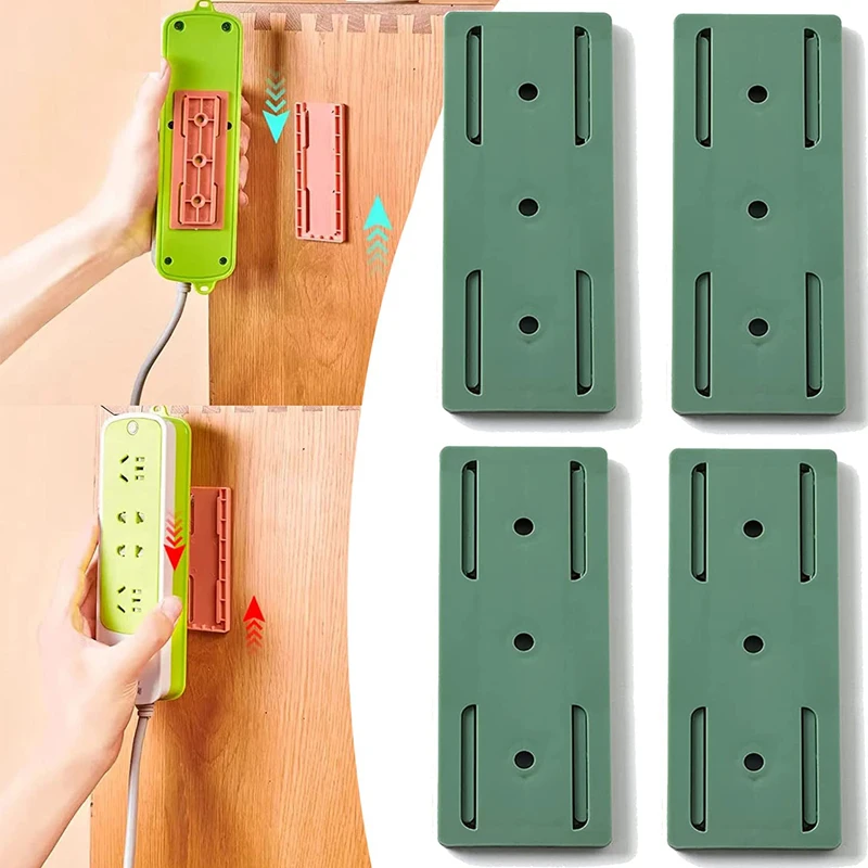 

2pcs Self-adhesive Patch Panel Socket Holder Wall Hanging Plug Fixing Device Punch-free Cable Wire Socket Organizer Racks Holde
