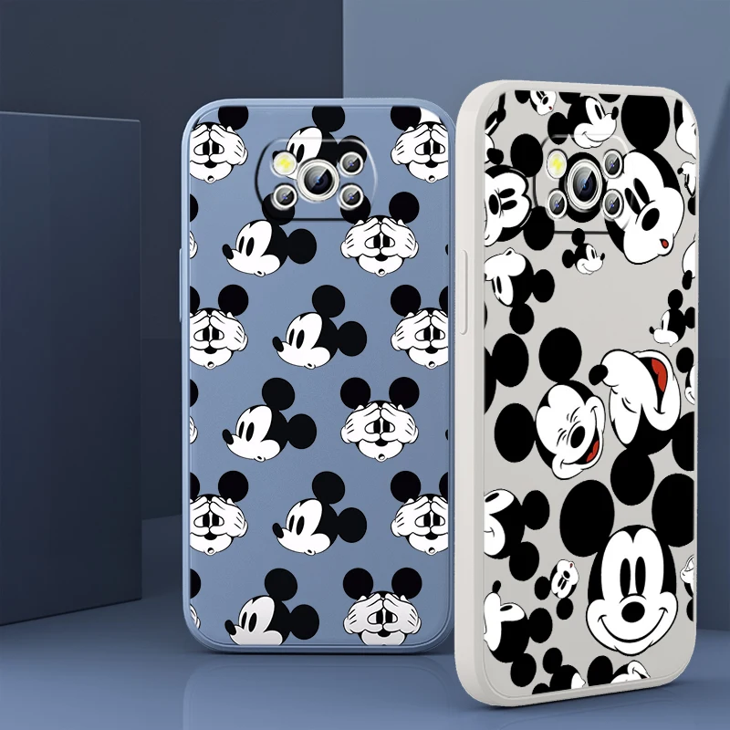 

Disney Mickey Mouse Anime Liquid Rope Phone Case For Xiaomi Poco X5 X4 X3 Pro NFC F4 F3 GT M5s M4 M3 C55 C50 5G Cover