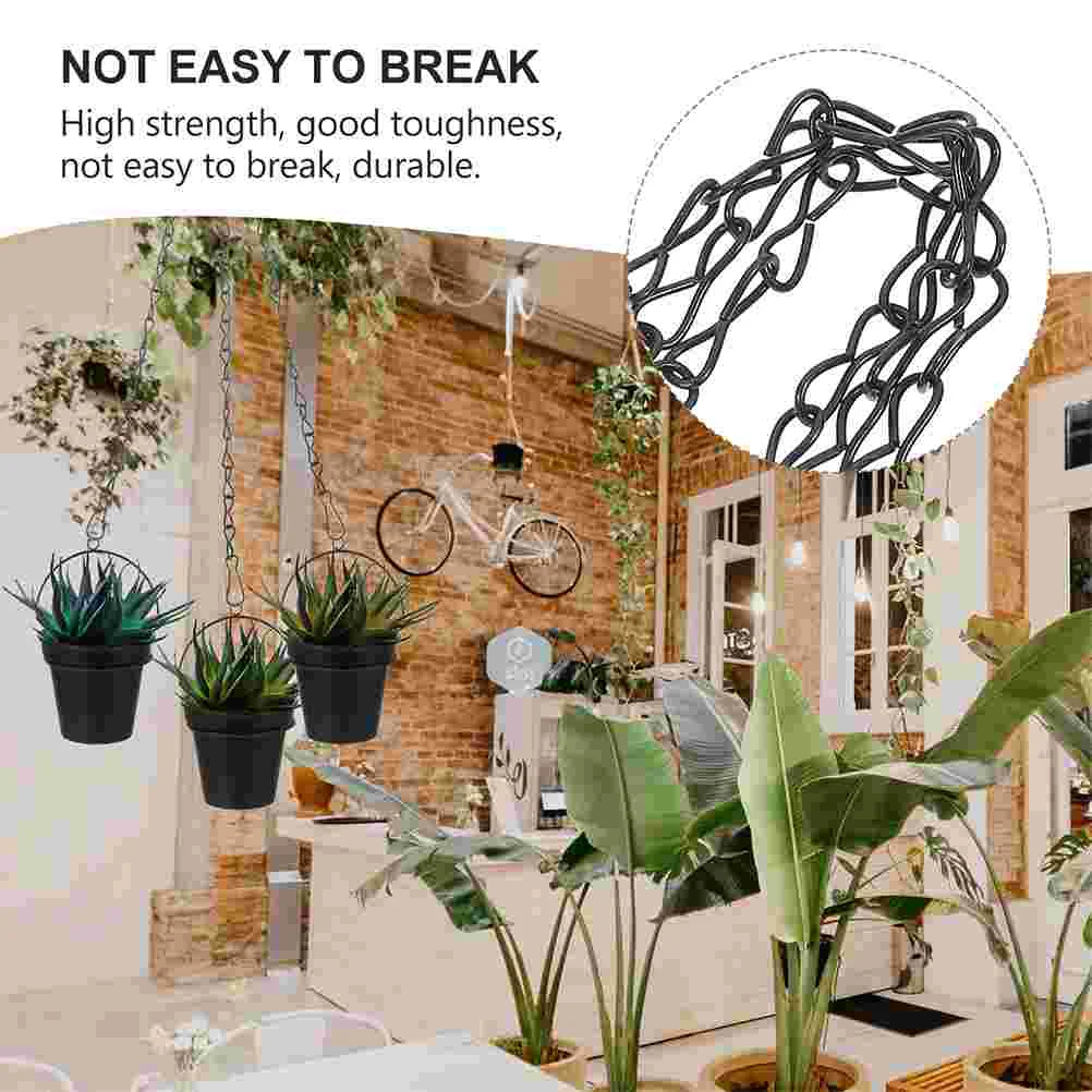 3Pcs Durable Balcony Flower Pot Hanging Iron Art Chains Basket Accessories |