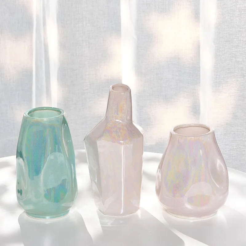 

Практичная ваза для сухих цветов, керамическое украшение для офисного стола, фарфоровая ваза для гидропоники, подарок, украшение для дома