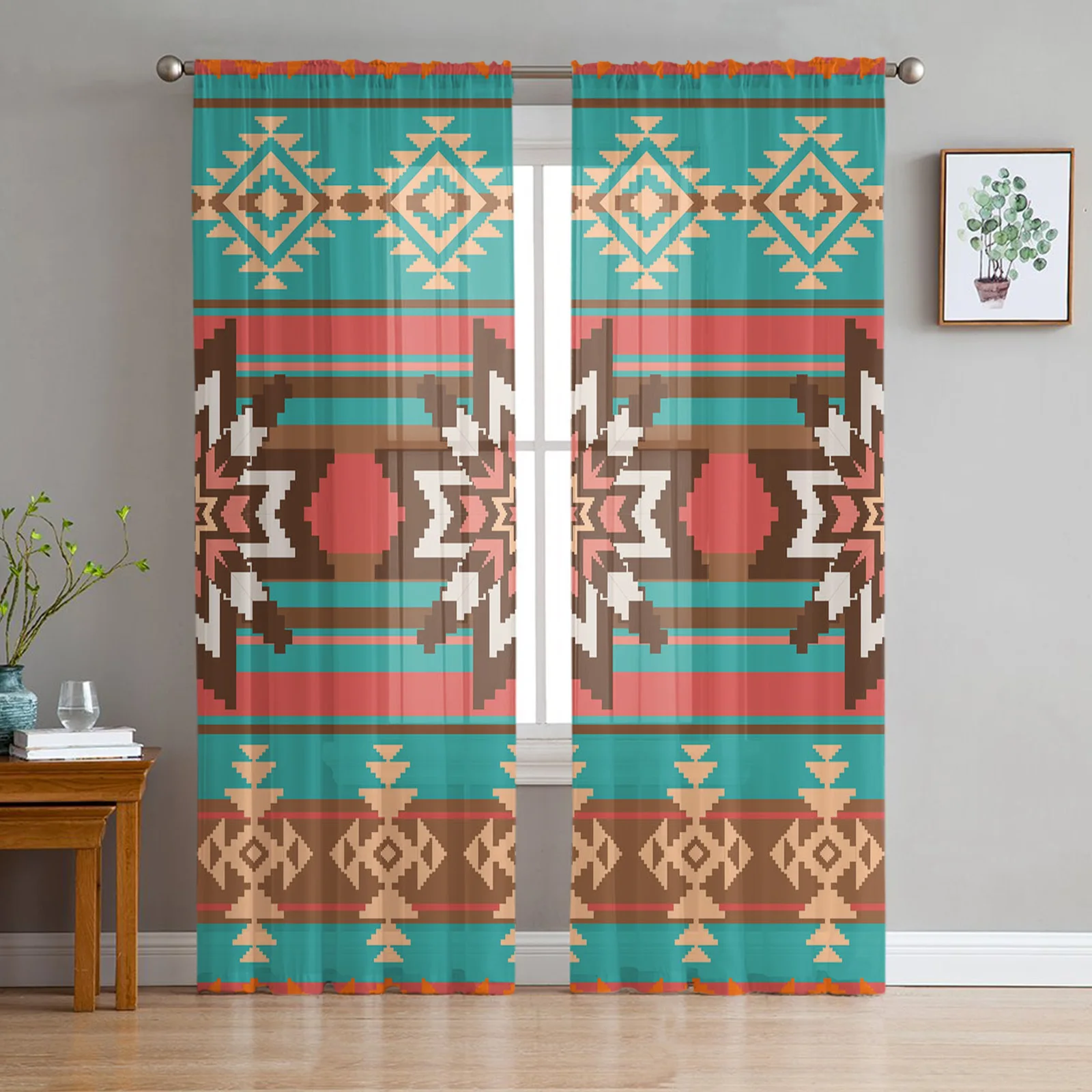 

Прозрачные Занавески с геометрическим рисунком, драпировка из вуали для гостиной, спальни, кухни, окна, тюлевые шторы, принадлежности для до...