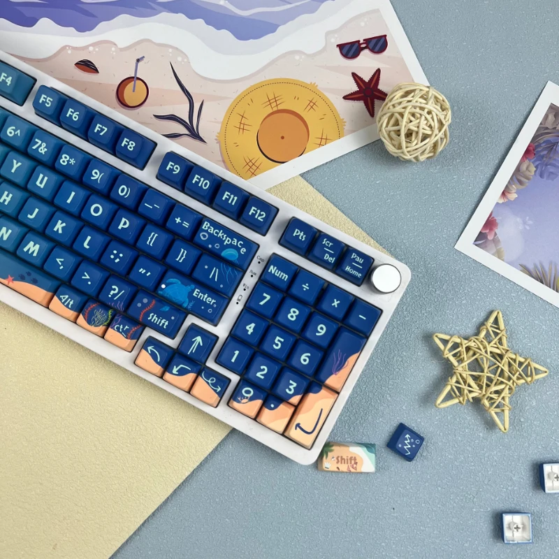 139Key My Ocean тематические колпачки клавиш с градиентом синяя точка колпачок PBT MDA