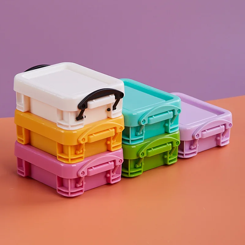 

Flat Japanese and Korean double-button storage box portable cosmetic medicine small item storage box desktop storage box