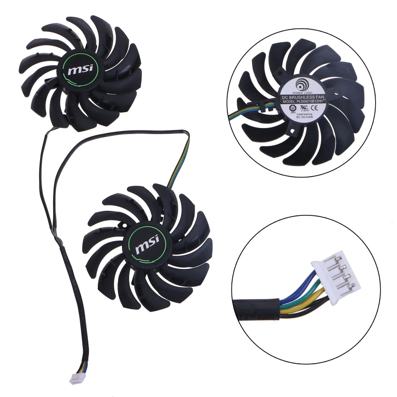 

87MM GPU FAN 4PIN Replacement PLD09210B12HH For MSI RX470 RX480 RX570 RX580 Graphics Card Video Card Cooling Fans