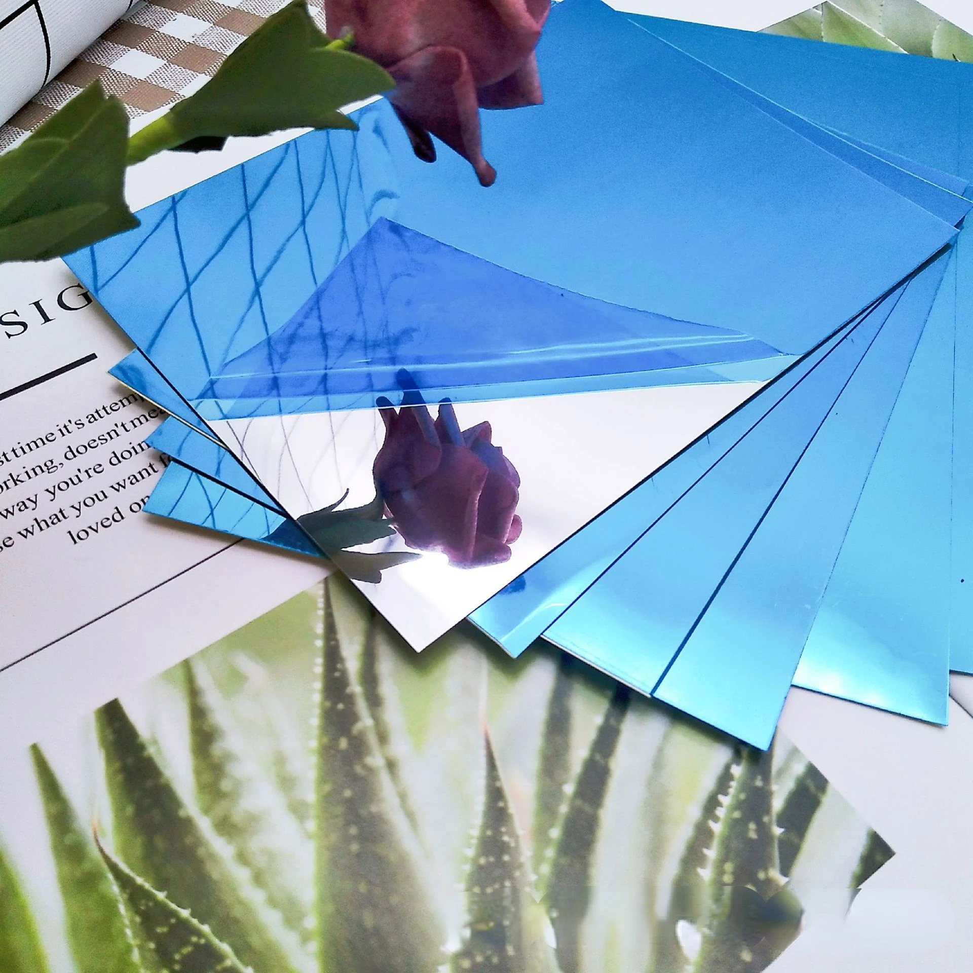 

5 шт., самоклеящиеся ультратонкие зеркальные наклейки, 15 х15 см