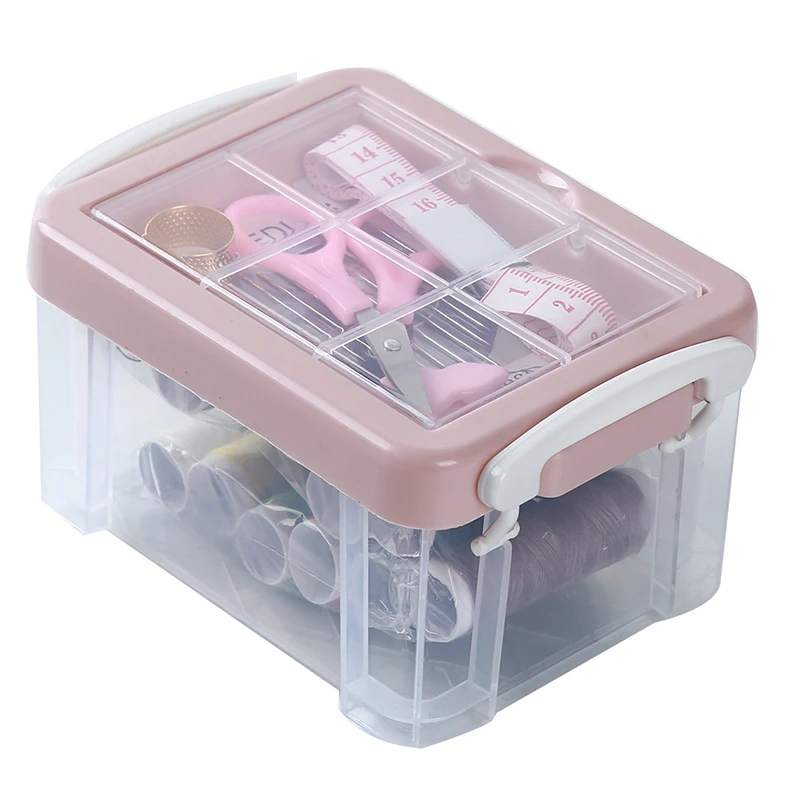 

Multifunction PP Box Sewing Kit Needle Tape Scissor Threads Sewing Boxes Home Travelling Supplies Sewing Accessories