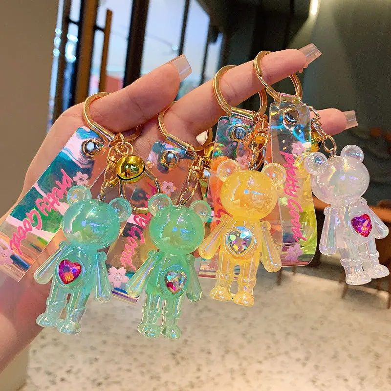 

Creative Keychain Cute Keychains Women Small Gift Resin Bag Pendant Cartoon Rabbit Caring Bear Fashion Jewelry Accessories