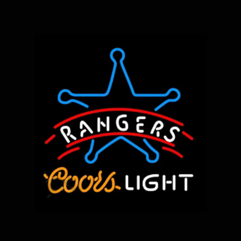 

Coors Light Rangers Star Neon Sign Custom Handmade Real Glass Tube Beer Bar KTV Store Advertise Room Decor Display Lamp 17"X17"