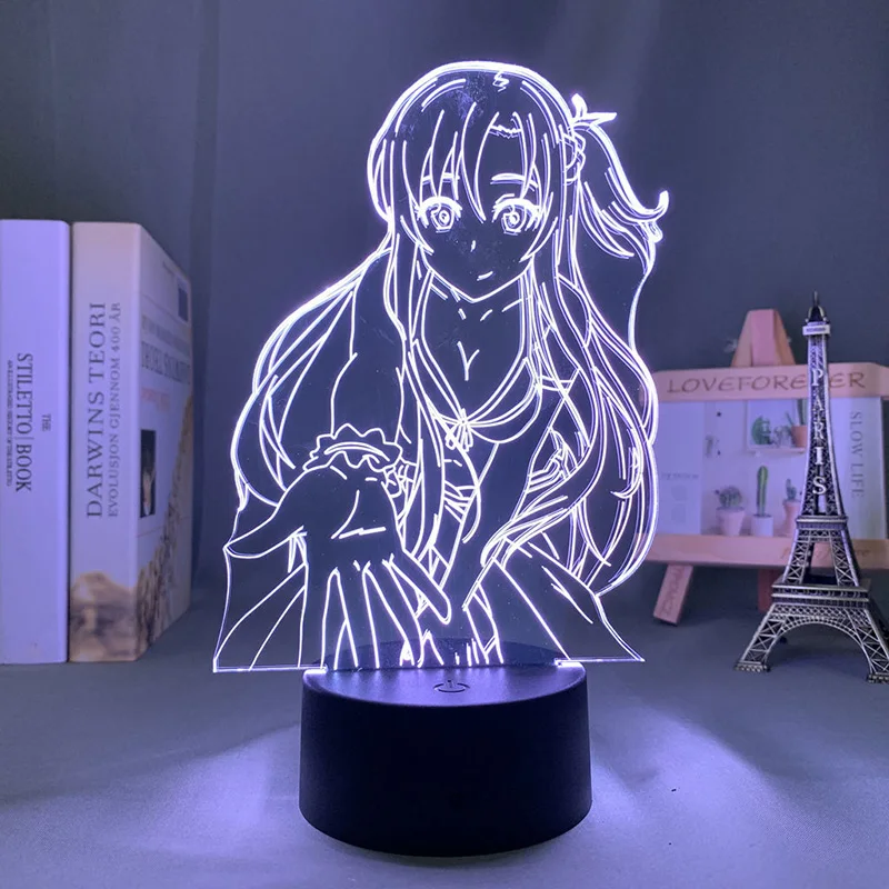 Меч искусство онлайн SAO 3d Светодиодная лампа для спальни манжет ночные
