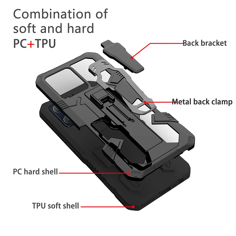 Чехол для Realme 7 Pro бронированный чехол телефона с магнитным металлическим зажимом