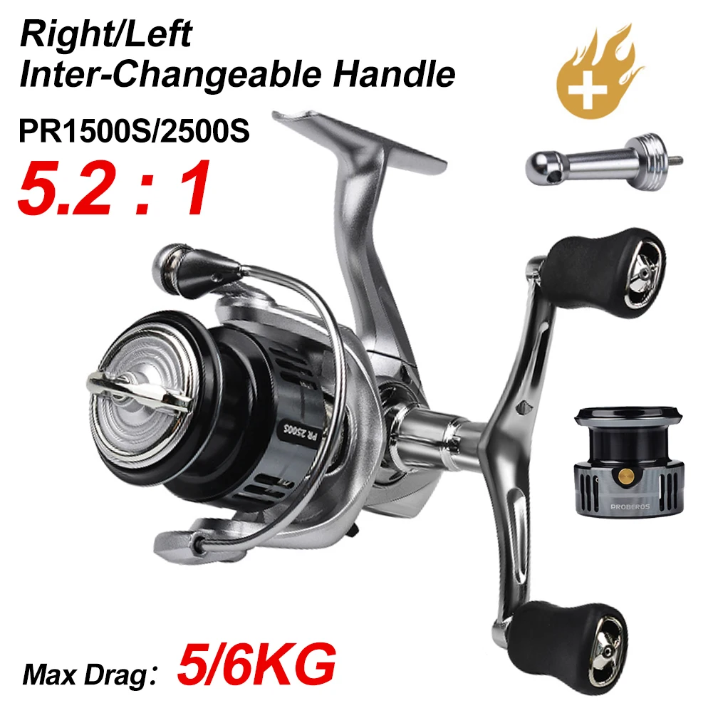 

7+1BB Spinning Fishing Reel Long Casting Ultra-Smooth Double Grip Fishing Reel for Carp Freshwater Saltwater with Balancer Bar