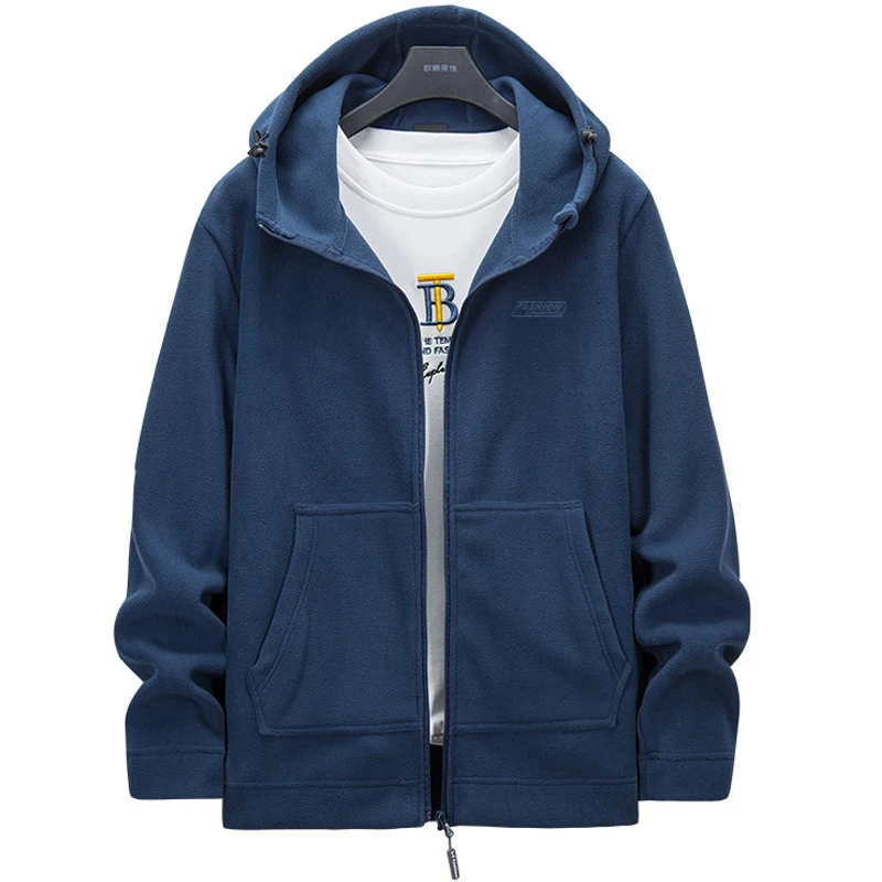 Мужская Флисовая ветровка с капюшоном размеры 6XL 7XL 8XL |