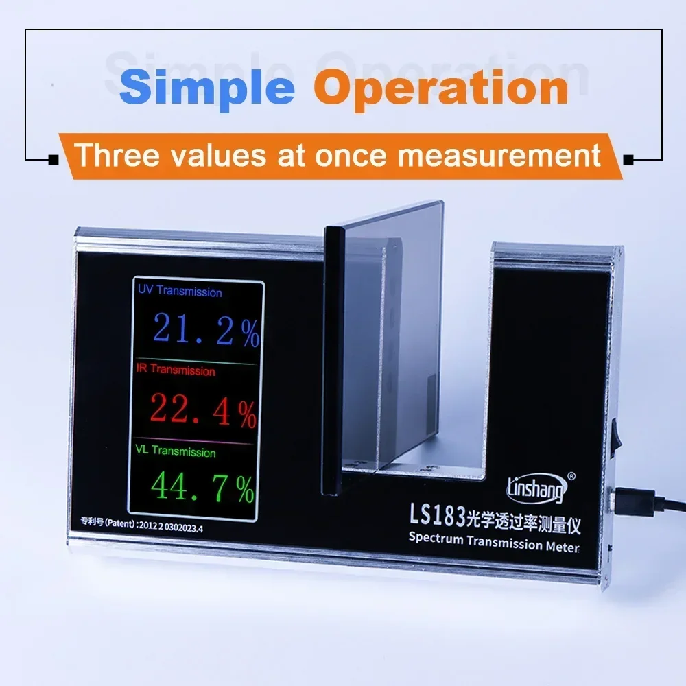 RTS LS183 Прозрачные материалы VLT 365 нм УФ 940 ИК-измеритель пропускания света 47 мм слот