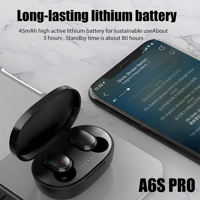 A6S Pro TWS Bluetooth 5 0 гарнитура беспроводные наушники-вкладыши с шумоподавлением и