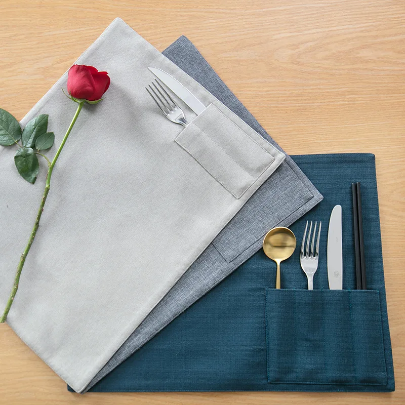

Western-style Fabric Cotton and Linen Knife and Fork Bag Heat Insulation Western-style Food Mat Cotton and Linen Placemat
