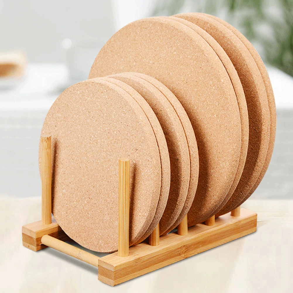 1PCS Coasters Handy Round Shape Plain Natural Cork Coasters Wine Drink Coffee Tea Cup Mats Table Pad For Home Office Kitchen