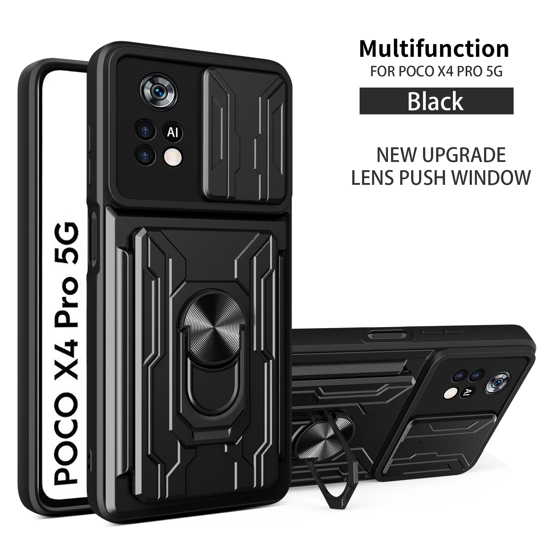 

Armor Car Magnetic Bracket Phone Case For Xiaomi Poco X4 Pro POCO X3 Pro X3 NFC Redmi Poco F3 11X 11i K40 Hard Back Cover Coque