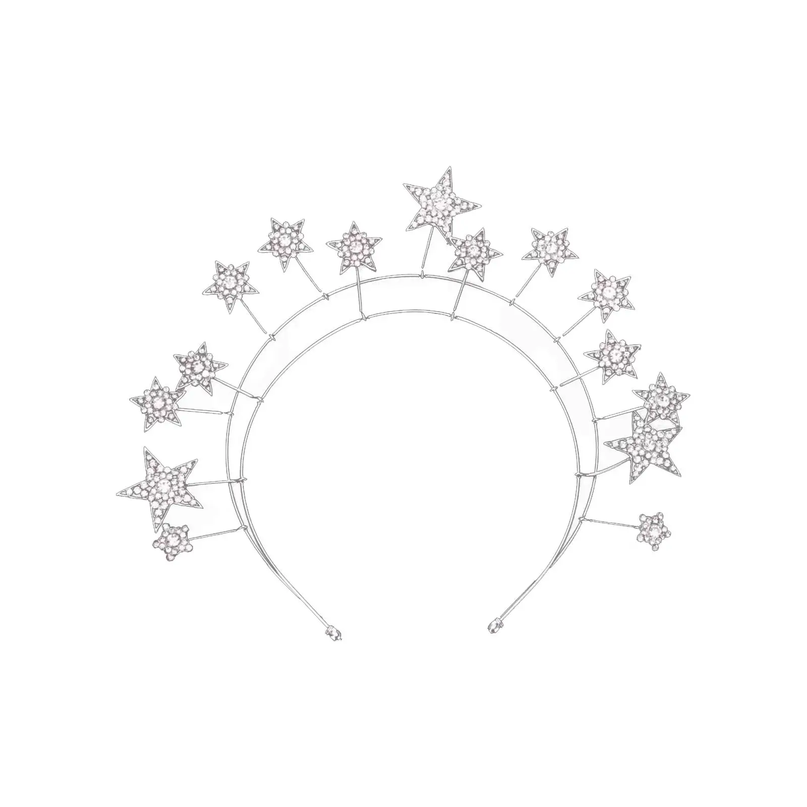 

Свадебная повязка на голову со звездами, реквизит для фото, обруч для волос, женский головной убор для подружек невесты, ободок для волос для...