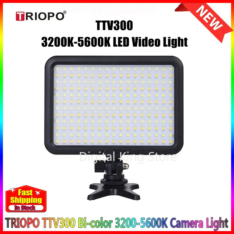 

TRIOPO TTV300 Led Video Camera Light Bi-color 3200-5600K Photography Panel Lamp Shooting Indoor Portrait Market Live Broadcast
