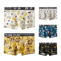 haleychan 1pc fashion cartoon printing comfortable mens sexy underwear youth cotton mid waist boxer underwear breathable panties