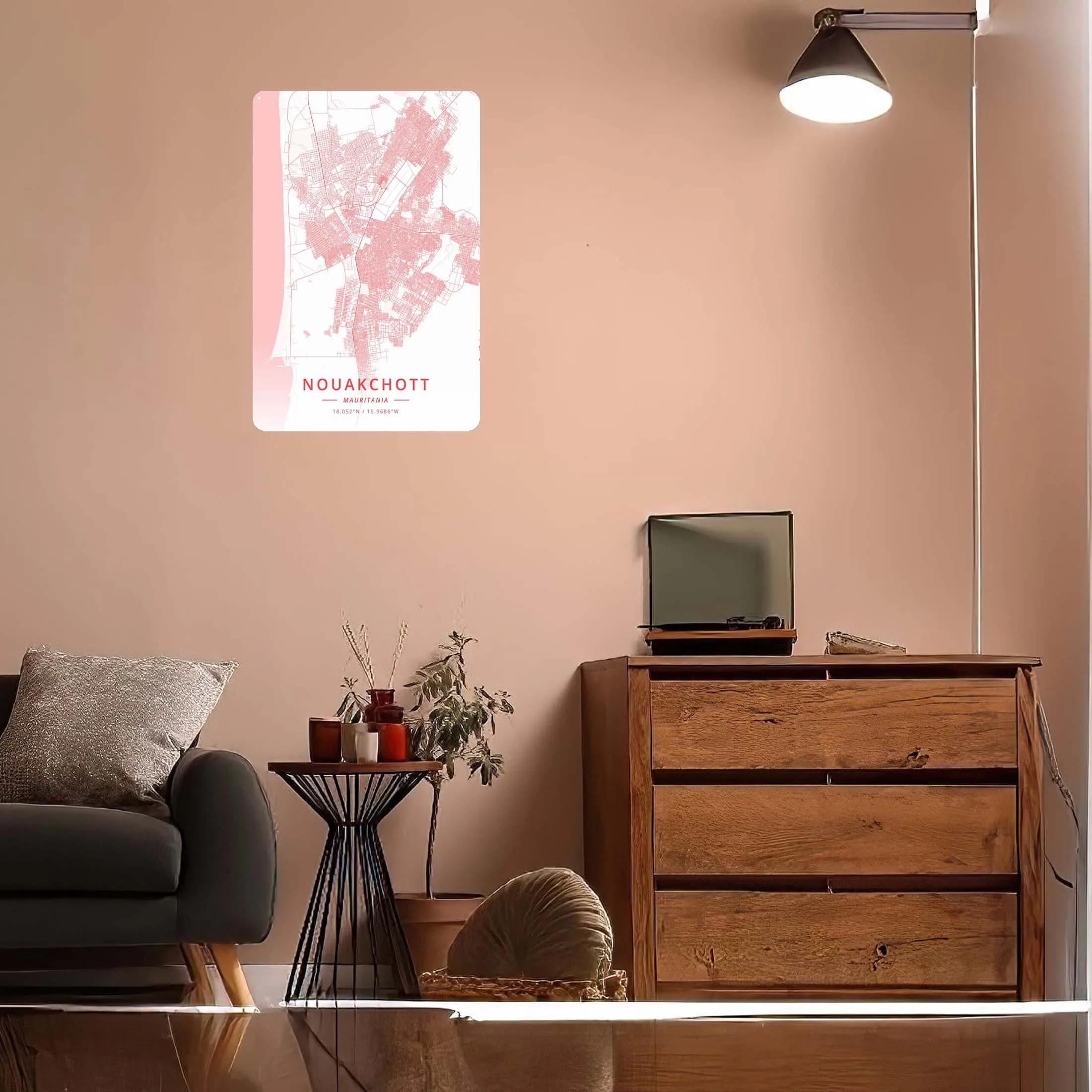 Карта Мавритании Nouakchott металлический постер украшение для двери металлическая