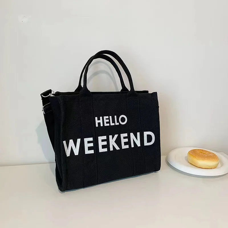 

This year's popular canvas large bag women's 2022 summer new trendy all-match large-capacity Western-style fashion shoulder bag