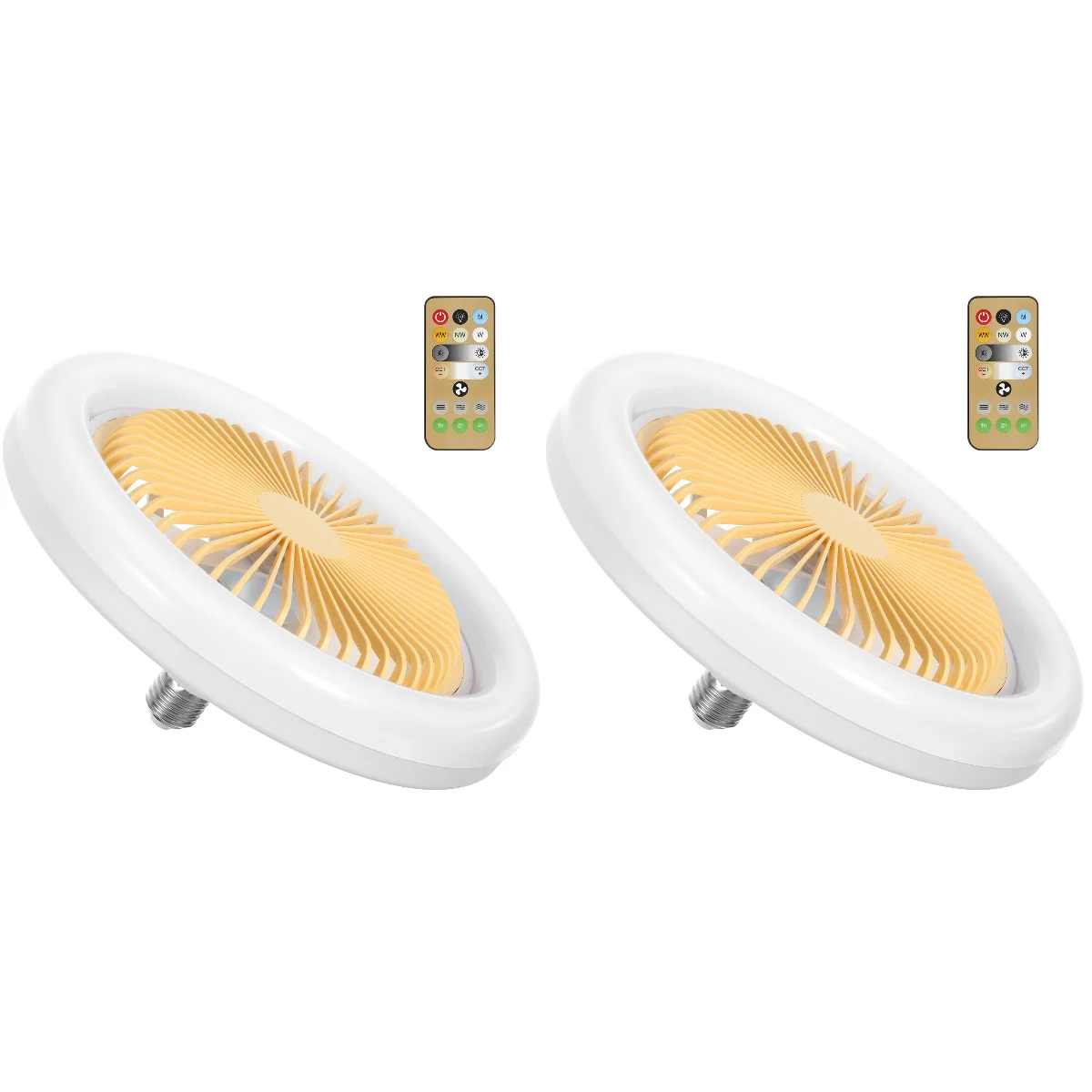 

Set 2 Fan Light Ceiling Lights Remote Lamp Home Controlled House Smart Adjustable Lighted