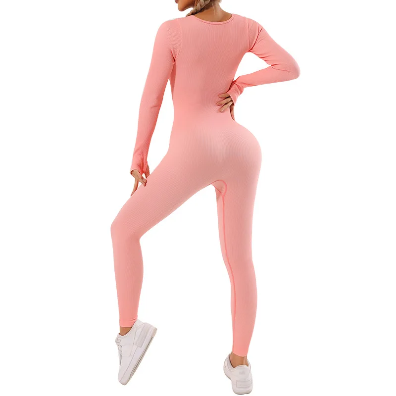 Seamless Yoga Jumpsuits Long-Sleeved Bodysuit Tight Sports Fitness Hip-lifting Jumpsuits Gym legggings Workout Clothes for Women
