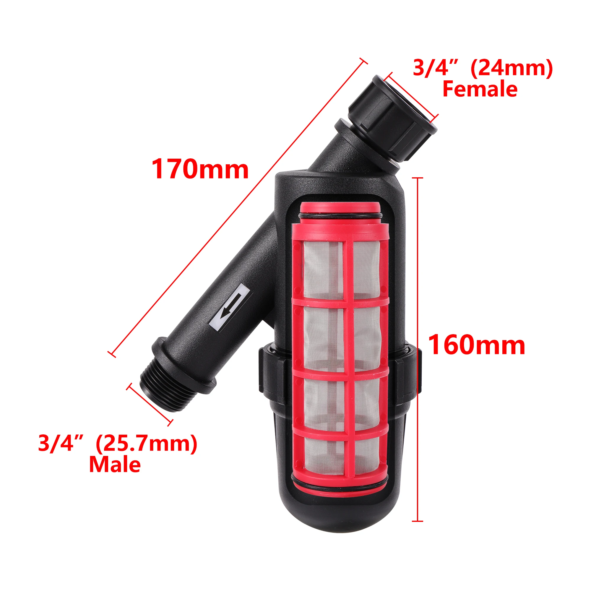 

Фильтр для воды с наружной резьбой 3/4 дюйма, фильтр из нержавеющей стали 120 меш, система орошения сада, система запотевания, сито для примесей