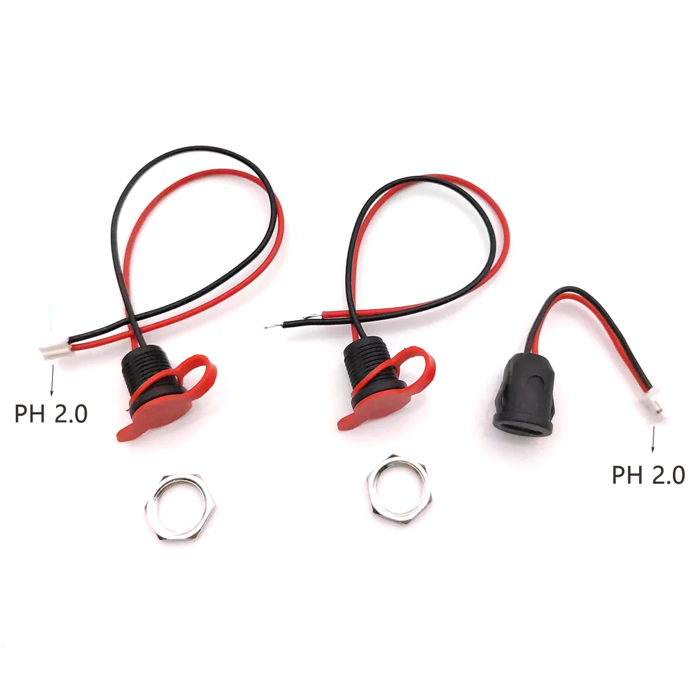 Conector USB tipo C impermeable, 10 piezas, placa de bloqueo de tuerca PH 2,0, TPC hembra, puerto de carga rápida de alta corriente