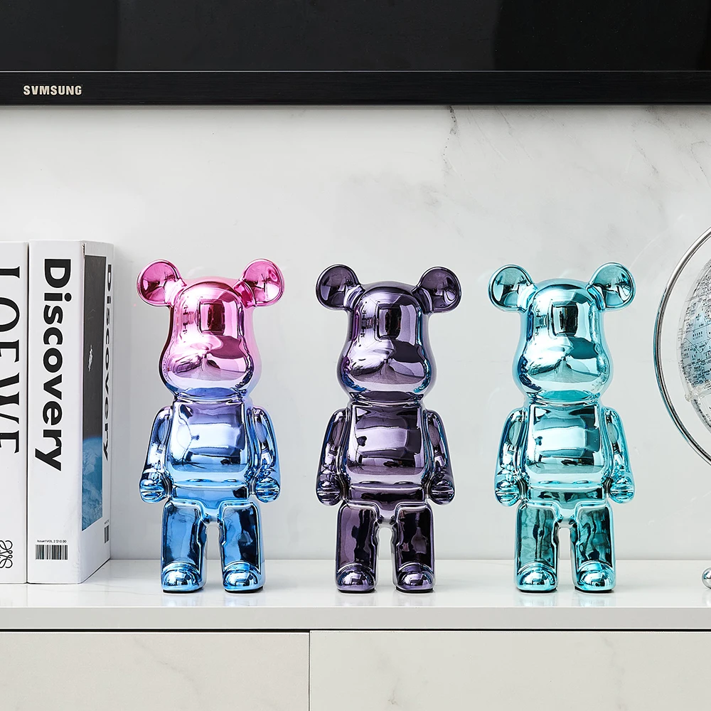 Colorful Statue Figure Bear Sculpture Kids Toy Gifts For Boyfriend Decoration for home decor innovative desk bar accessories Art |