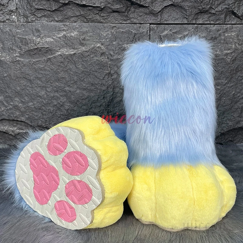 21 стиль новый костюм Kig обувь для косплея пушистый меховой сапоги Rubbit Cat милые