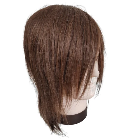 Мужской манекен-голова из натуральных человеческих волос, 8 дюймов