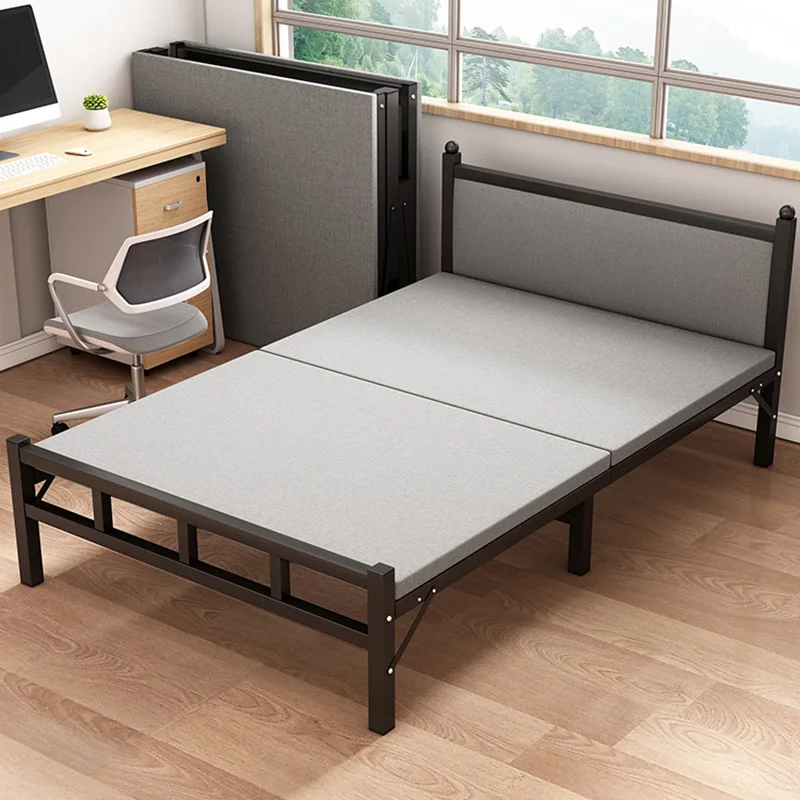 

Nordic Hotel Beds Garden Foldable Modern Multifunctional Double Bed Free Shipping Toddler Cama Dobravel Portatil Home Furniture