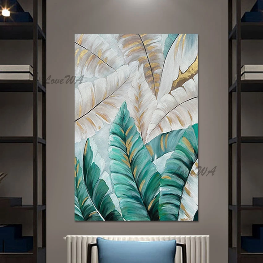 Абстрактная живопись с изображением растений современный декор для отеля холст