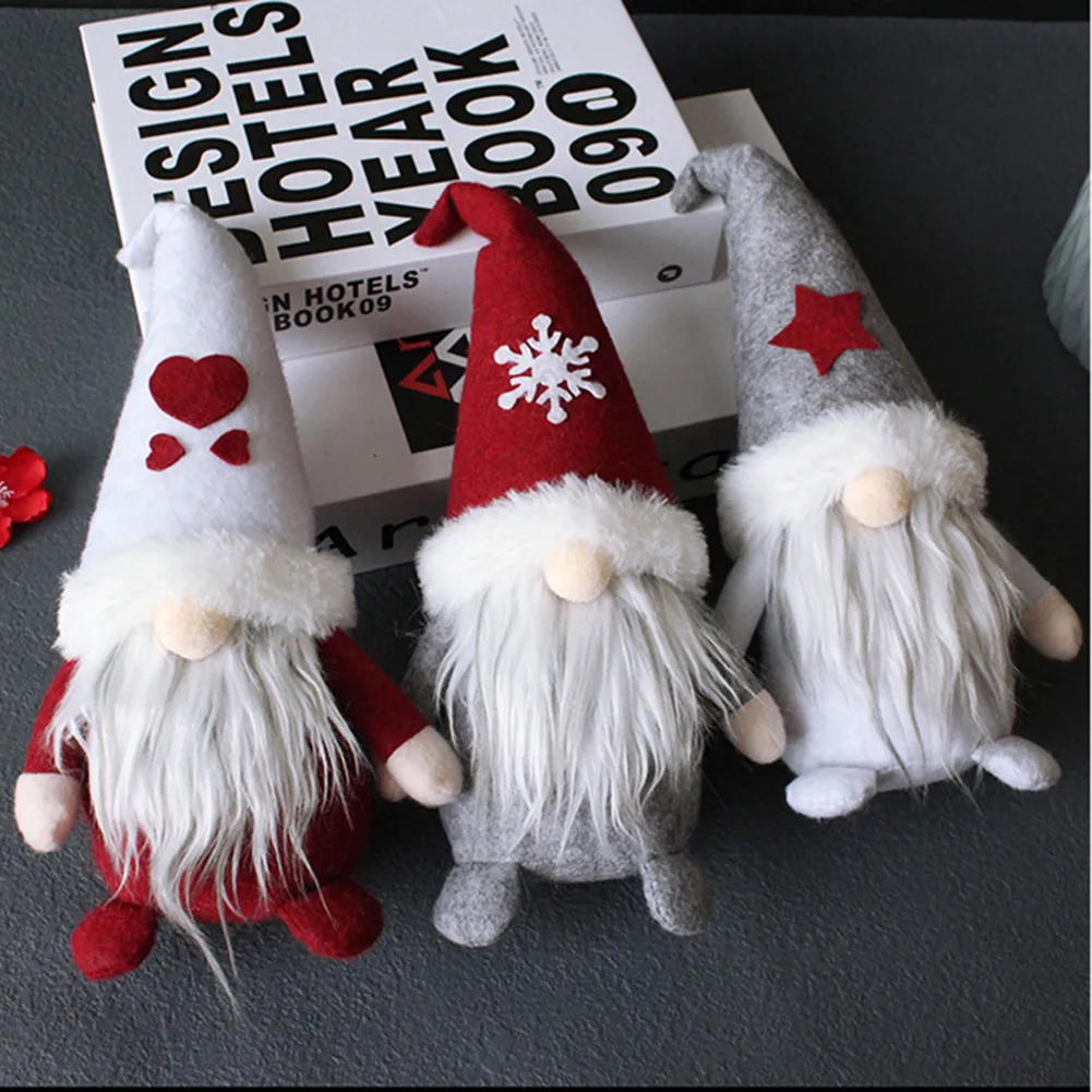 

3pcs Christmas Gnome Ornaments Xmas Long Swedish Santa Plush Doll Faceless Doll Gift Holiday Home Party Decorations