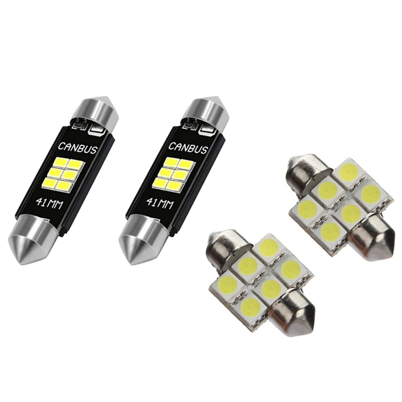 

2X 31 мм 6 SMD 5050 Светодиодная лампа для салона автомобиля Festoon C5W супер белая светильник ПА с чрезвычайно ярким чипсетом 400 люмен 3020 E