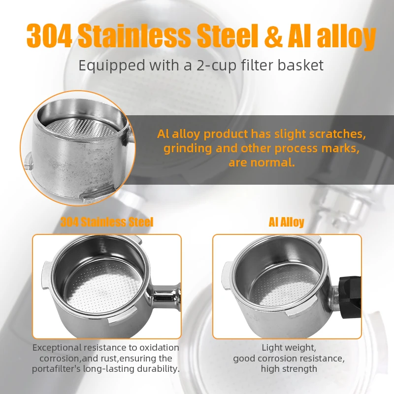 51 мм портативный фильтр для кофе без дна с фильтром корзина Homix H11 усилитель Cecotec