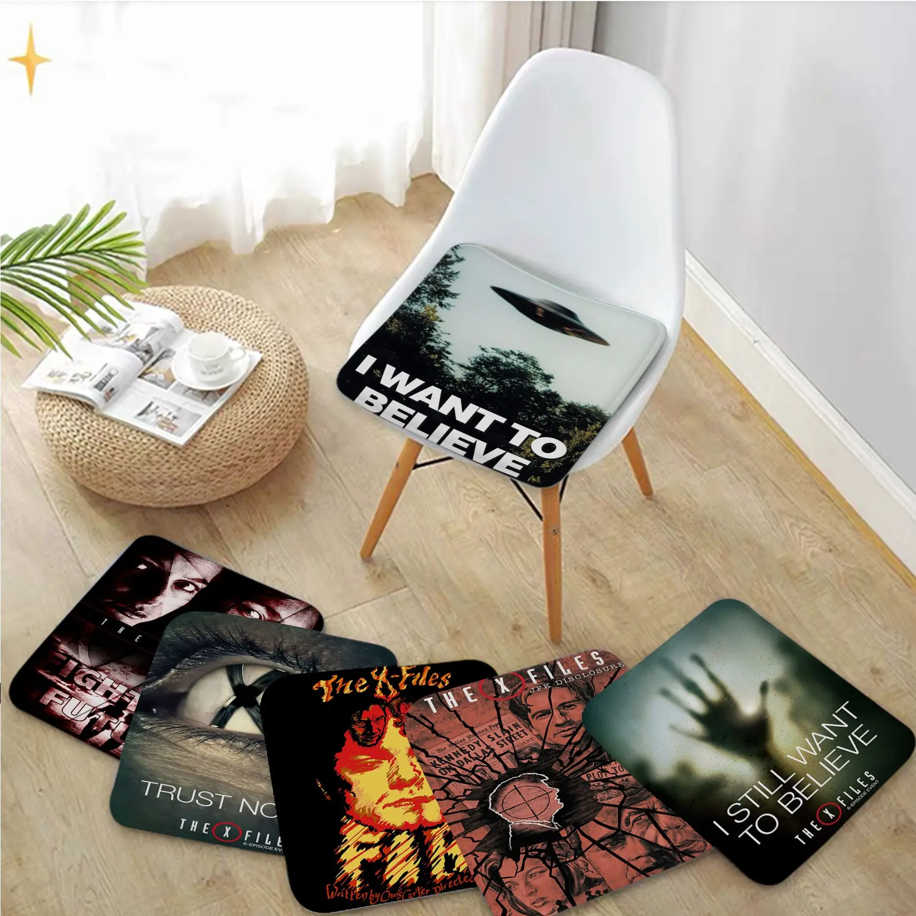 

The X-Files Square Dining Chair Cushion Circular Decoration Seat For Office Desk Chair Cushions