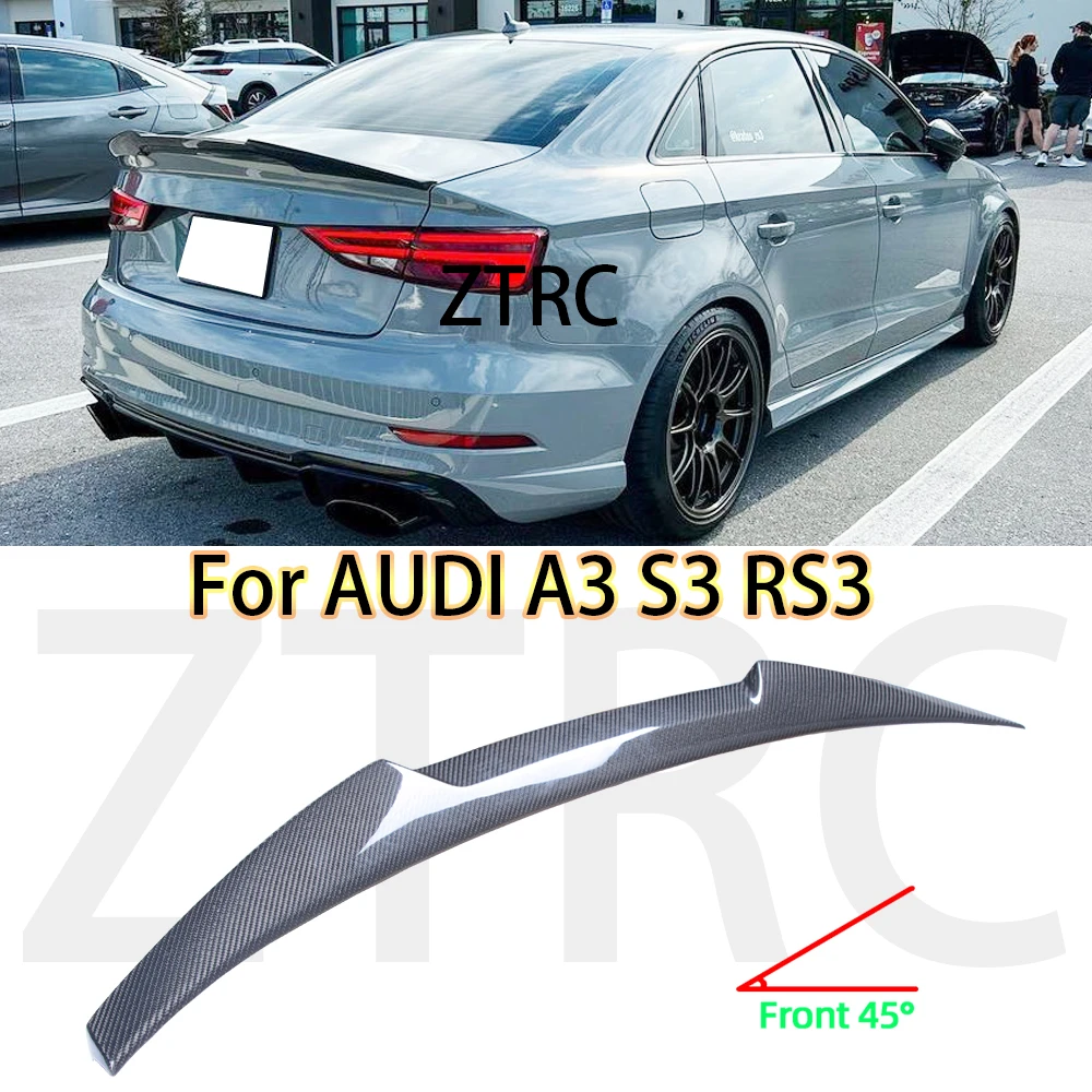 

Автомобильный спойлер для Audi A3 S3 RS3 8V Limousine M4 Style из настоящего углеродного волокна, задний спойлер, крыло багажника 2013-2020