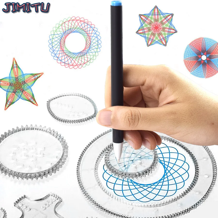 

Spirograf игрушки для рисования Блокировка зубчатые колеса художественное обучение инструмент для рисования креативные детские игрушки Канцт...