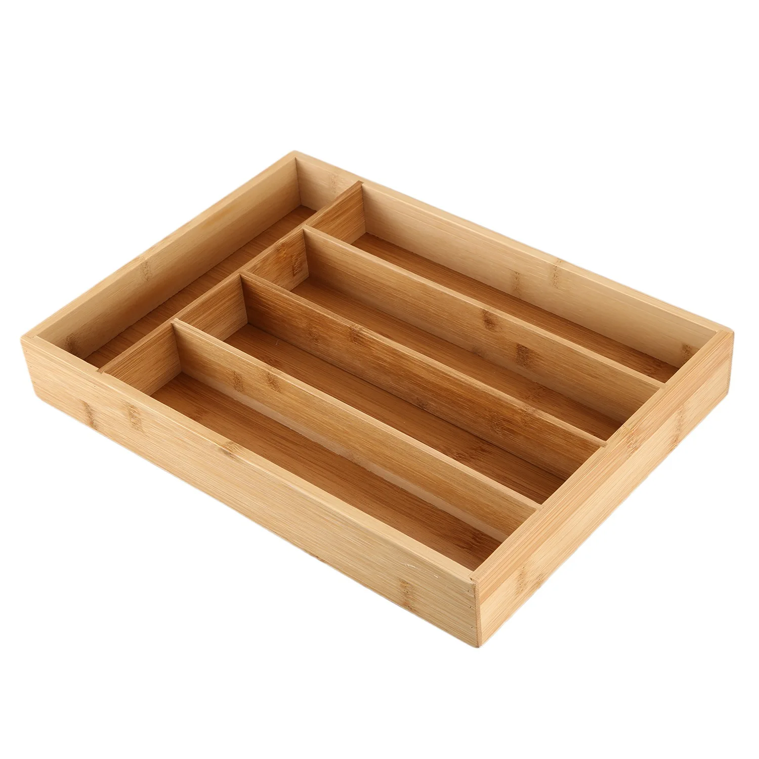 

Практичный Кухонный Контейнер для хранения столовых приборов, растягивающийся поднос для столовых приборов, бамбуковый ящик, аксессуары д...