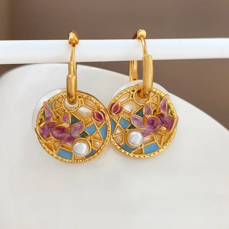 YGL оригинальные новые китайские серьги в стиле ретро Palace Sle цветные серьги-капли