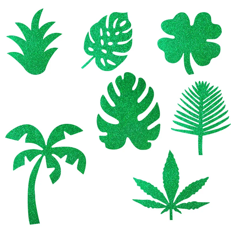 

10pcs Green Multiple Pineapple Leaf Cake Toppers Paper Cake Picks Cupcake Insert Card Decor Birthday Party Decoration Supplies